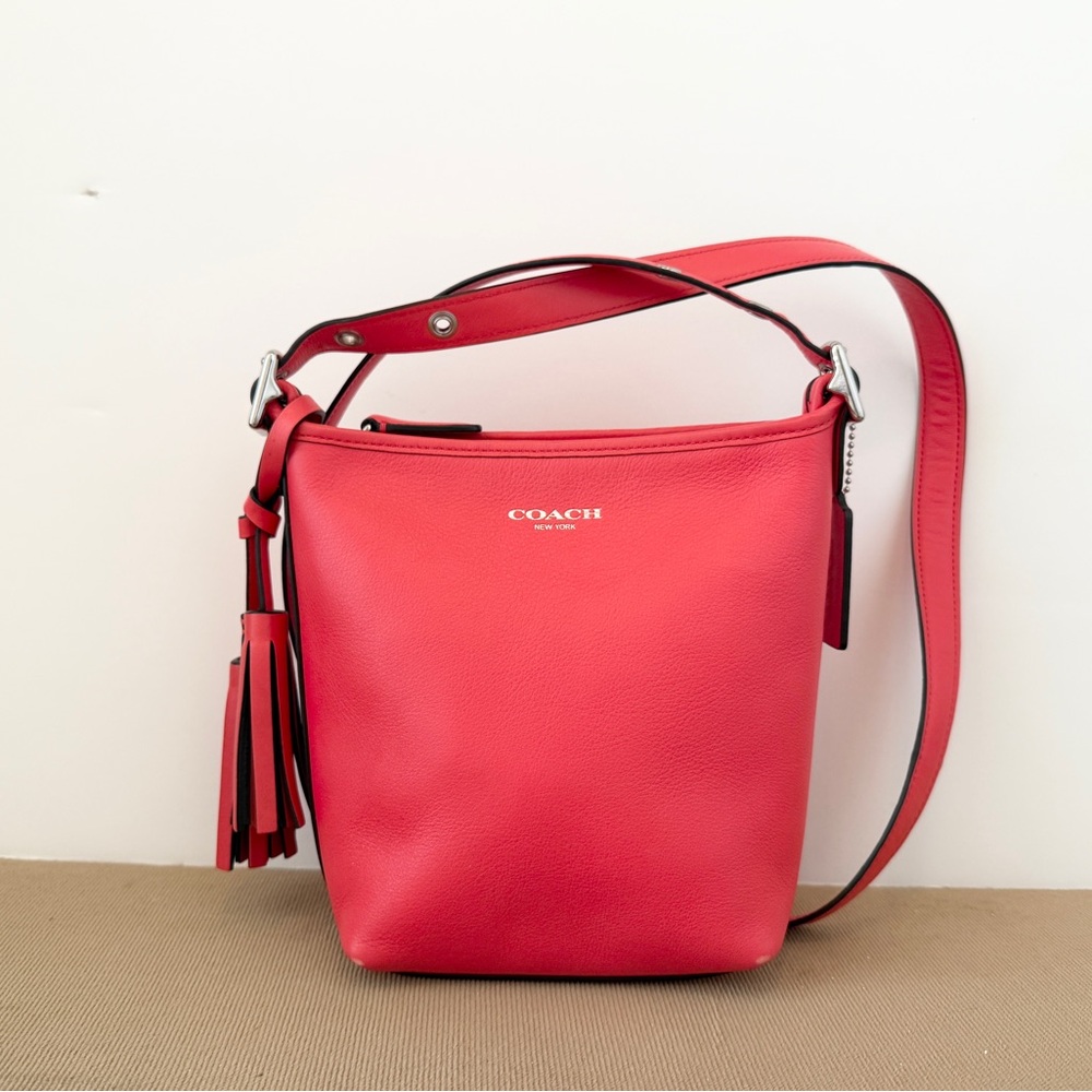 Coach Bright Coral Leather Mini Duffel Crossbody Bag L1293-19901